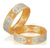 Золотое кольцо для мужчины "Спаси и сохрани"