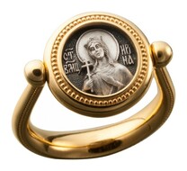 Православное кольцо позолоченное женское