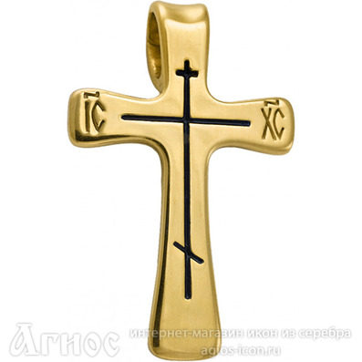 Лаконичный литой крест с позолотой, фото 1