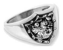 Серебряное кольцо для мужчины к Георгию Победоносцу